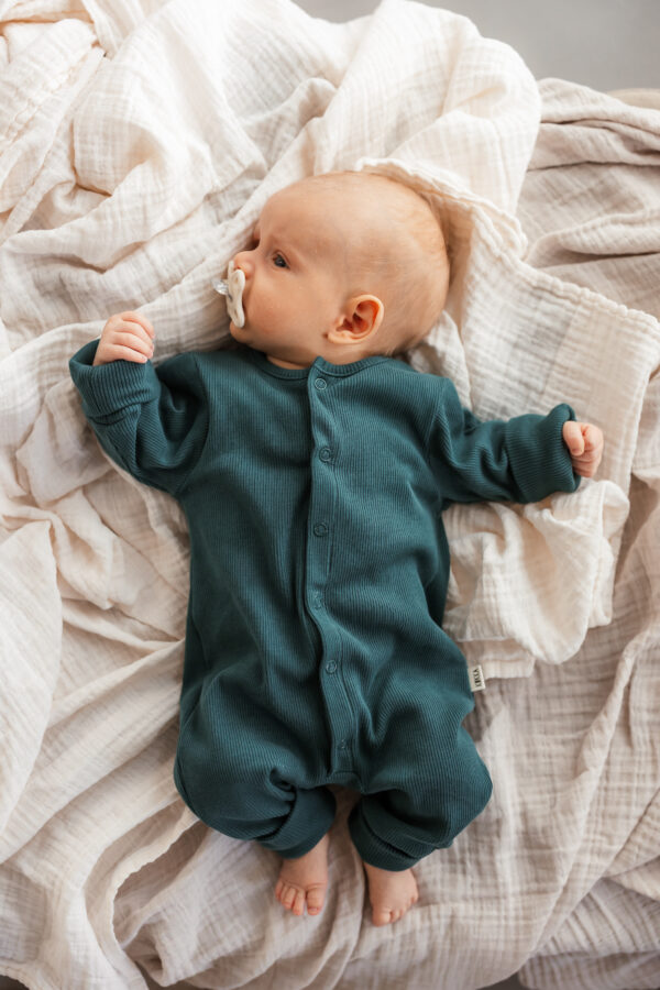 Rib Strampler "Eli" dark green