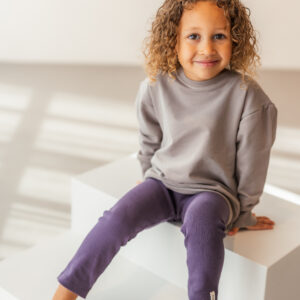Rib Leggings "Noa" dark purple – Bild 2