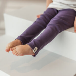 Rib Leggings "Noa" dark purple