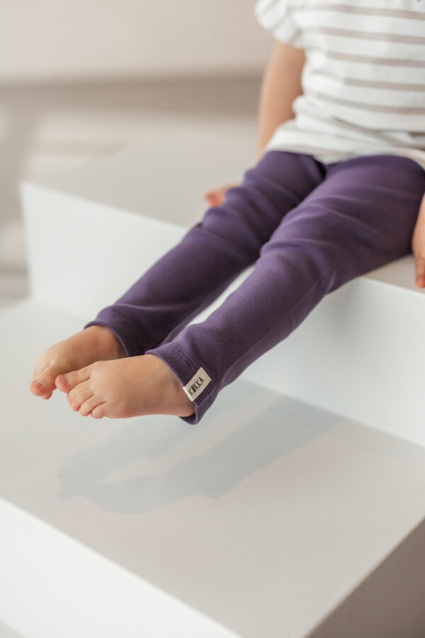 Rib Leggings "Noa" dark purple